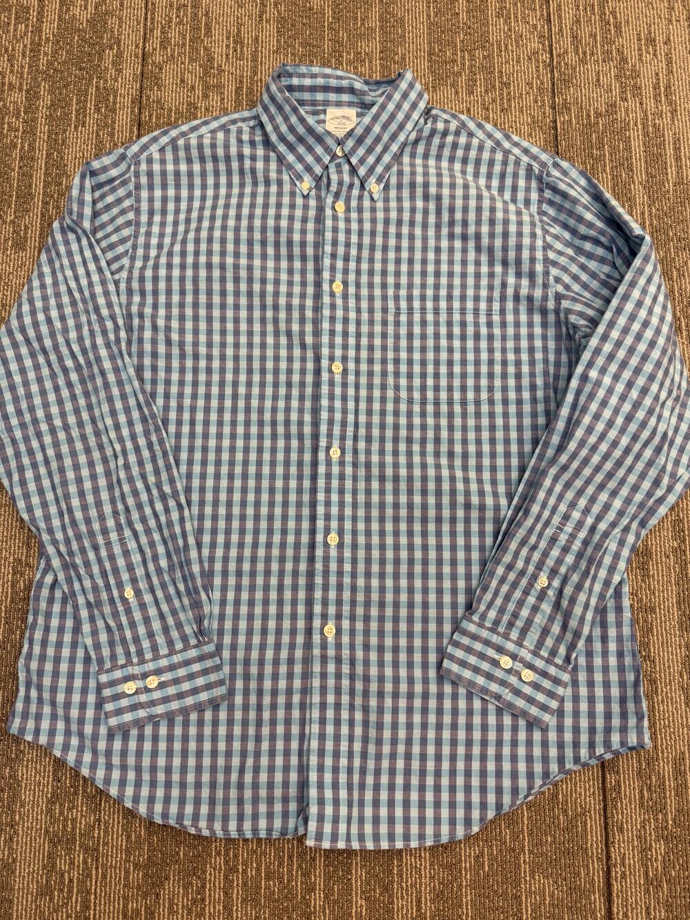 Brooks Brothers Shirt Mens Large Regent 1818 Button Down Check Casual Dress